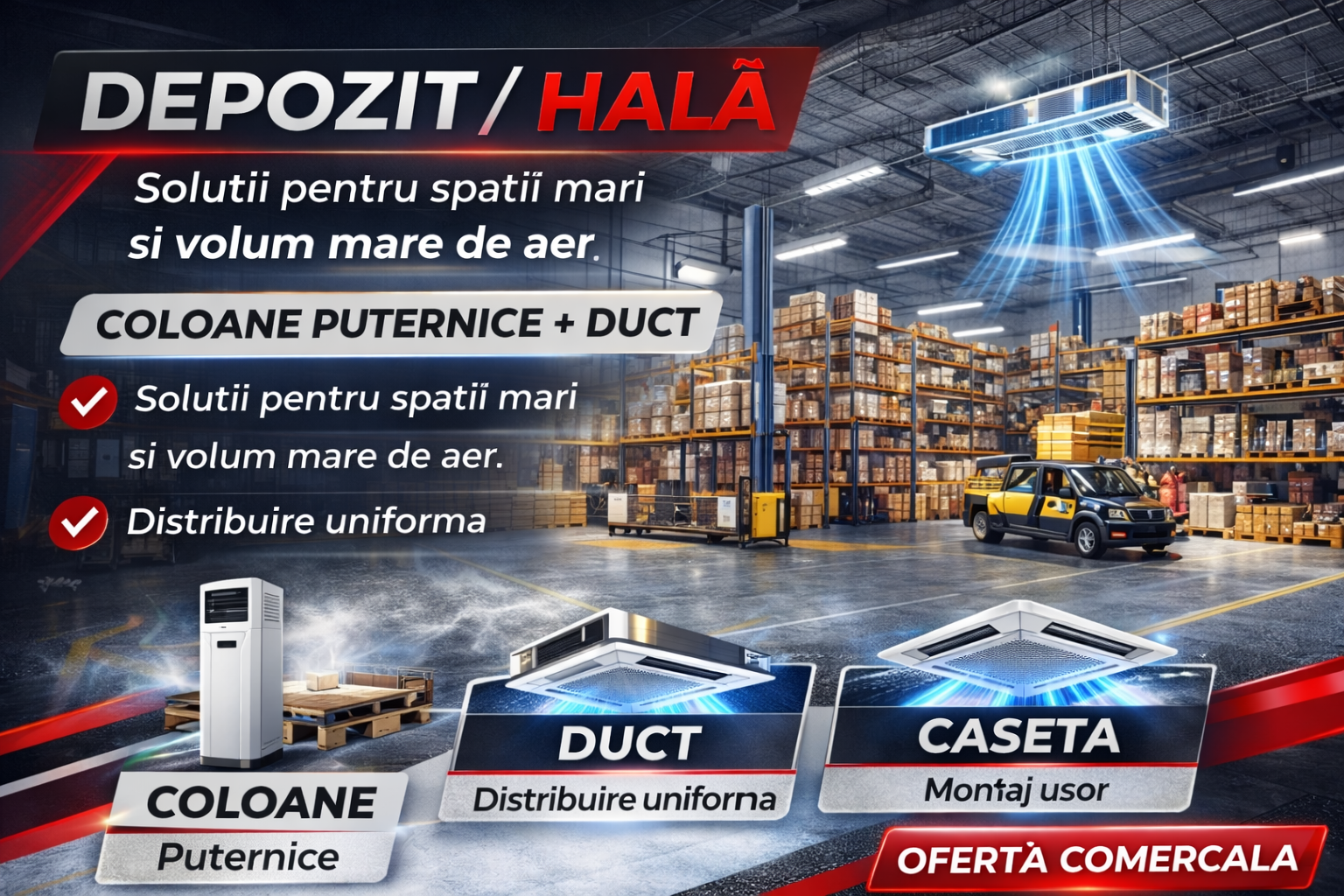 Aer condiționat depozit / hală